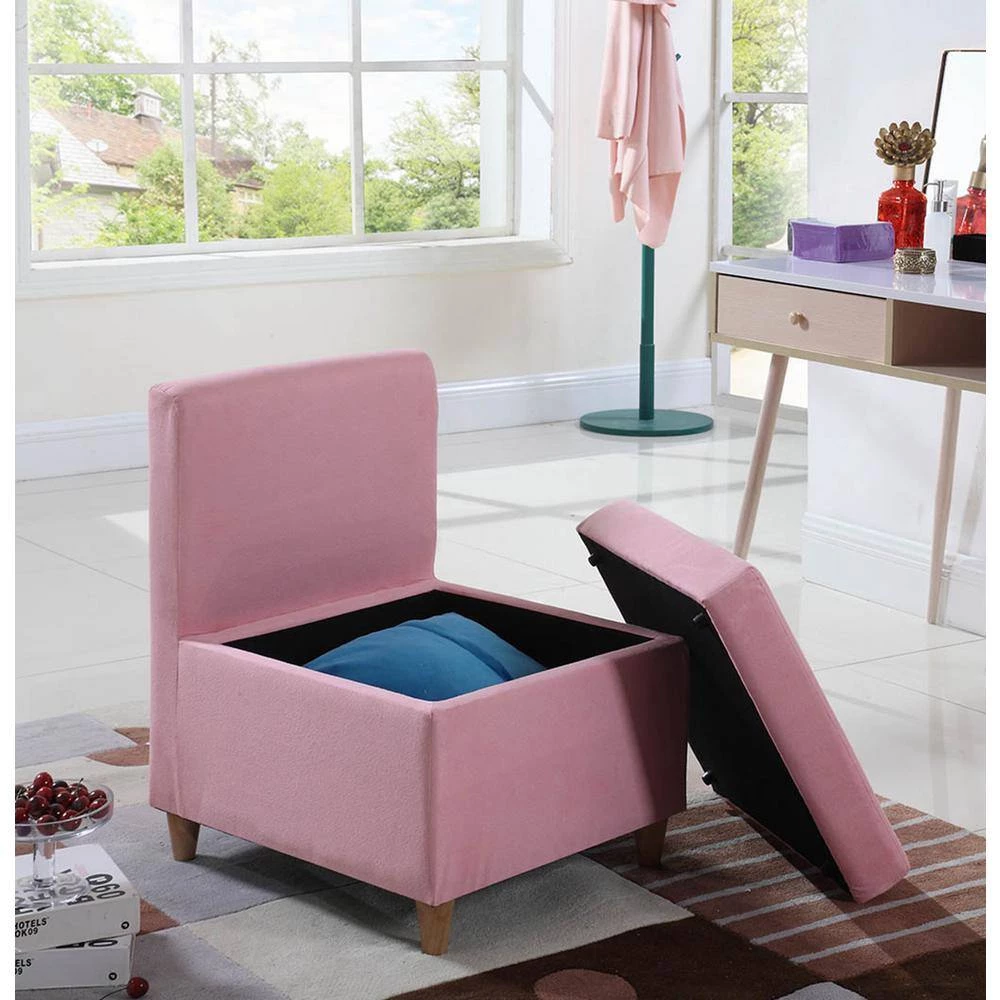 28.5 in. Pink Accent Chair with Storage by ORE International 4 28.5 in. Pink Accent Chair with Storage by ORE International - Image 2