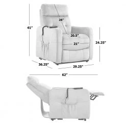 Platinum Gray Velour Fabric Power Recline and Lift Chair with Wired Remote by ProLounger 23 Platinum Gray Velour Fabric Power Recline and Lift Chair with Wired Remote by ProLounger -DealsProLounger Store platinum gray velour prolounger recliners a191074 1f 1000