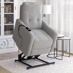 Platinum Gray Velour Fabric Power Recline and Lift Chair with Wired Remote by ProLounger 27 Platinum Gray Velour Fabric Power Recline and Lift Chair with Wired Remote by ProLounger -DealsProLounger Store platinum gray velour prolounger recliners a191074 31 1000