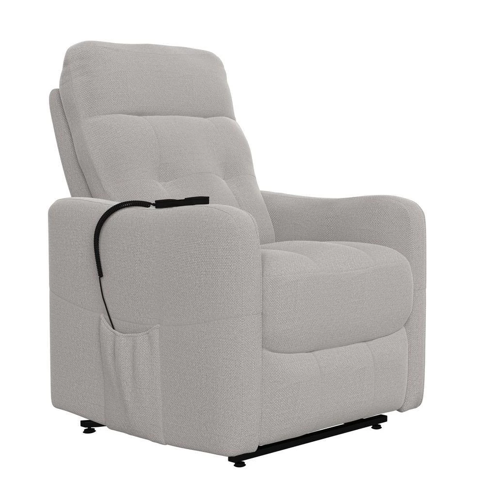 Platinum Gray Velour Fabric Power Recline and Lift Chair with Wired Remote by ProLounger 12 Platinum Gray Velour Fabric Power Recline and Lift Chair with Wired Remote by ProLounger - Image 10