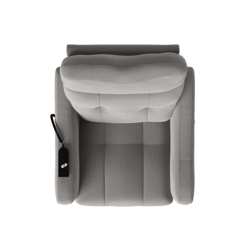 Platinum Gray Velour Fabric Power Recline and Lift Chair with Wired Remote by ProLounger 6 Platinum Gray Velour Fabric Power Recline and Lift Chair with Wired Remote by ProLounger - Image 4