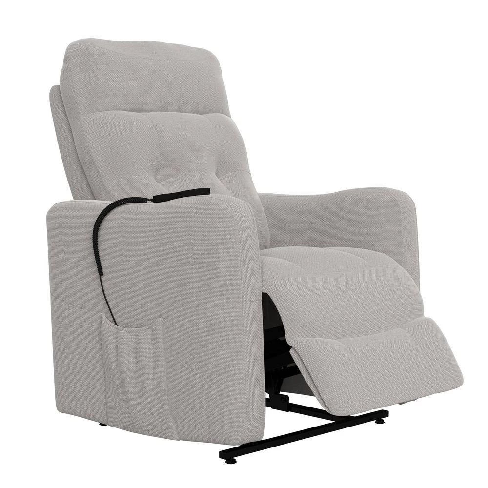 Platinum Gray Velour Fabric Power Recline and Lift Chair with Wired Remote by ProLounger 13 Platinum Gray Velour Fabric Power Recline and Lift Chair with Wired Remote by ProLounger - Image 11