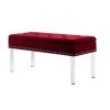 18 in. Red Tufted Mid-Century Storage Bench Nailhead Trim with Acrylic Clear Legs by ORE International -DealsProLounger Store red ore international dining benches hb4749b 64 1000