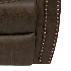 40 in. W Distressed Saddle Brown Faux Leather Rocking 3 Position Recliner by ProLounger -DealsProLounger Store saddle brown prolounger recliners rcl60 nks89 rk 44 1000