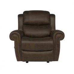 40 in. W Distressed Saddle Brown Faux Leather Rocking 3 Position Recliner by ProLounger -DealsProLounger Store saddle brown prolounger recliners rcl60 nks89 rk 4f 1000