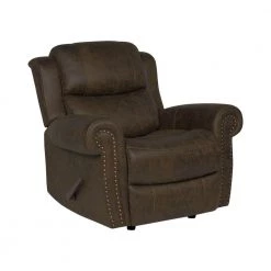 40 in. W Distressed Saddle Brown Faux Leather Rocking 3 Position Recliner by ProLounger -DealsProLounger Store saddle brown prolounger recliners rcl60 nks89 rk 76 1000