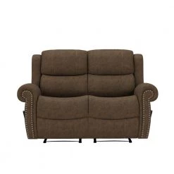 60.5 in. Distressed Saddle Brown Polyester 2-Seater Reclining Loveseat with Nailheads by ProLounger -DealsProLounger Store saddle brown prolounger sofas couches rcl60 nks89 2s c3 1000