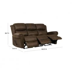 Distressed Saddle Brown Faux Leather 3-Seat Rolled Arm Wall Hugger Recliner Sofa by ProLounger 13 Distressed Saddle Brown Faux Leather 3-Seat Rolled Arm Wall Hugger Recliner Sofa by ProLounger -DealsProLounger Store saddle brown prolounger sofas couches rcl60 nks89 3s 40 1000