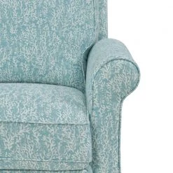 Blue Coral Woven Fabric Push Back Recliner Chair by ProLounger -DealsProLounger Store sky blue creamy white coral prolounger recliners rcl37 crl52 pb 1d 1000