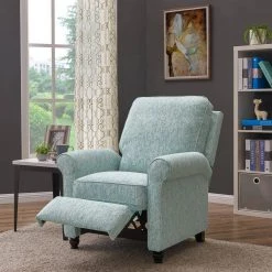 Blue Coral Woven Fabric Push Back Recliner Chair by ProLounger -DealsProLounger Store sky blue creamy white coral prolounger recliners rcl37 crl52 pb 31 1000