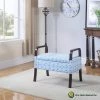 Sky Blue Vanity Wooden Arm Storage Seat by ORE International -DealsProLounger Store sky blue ore international bedroom benches hb4717 64 1000