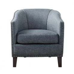 Emery Slate Blue Barrel Arm Chair by Madison Park