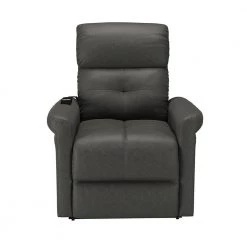 Modern Style in Slate Gray Suede-like Fabric with Round Arms Power Recline and Lift Chair by ProLounger 25 Modern Style in Slate Gray Suede-like Fabric with Round Arms Power Recline and Lift Chair by ProLounger -DealsProLounger Store slate gray prolounger recliners a159517 1f 1000