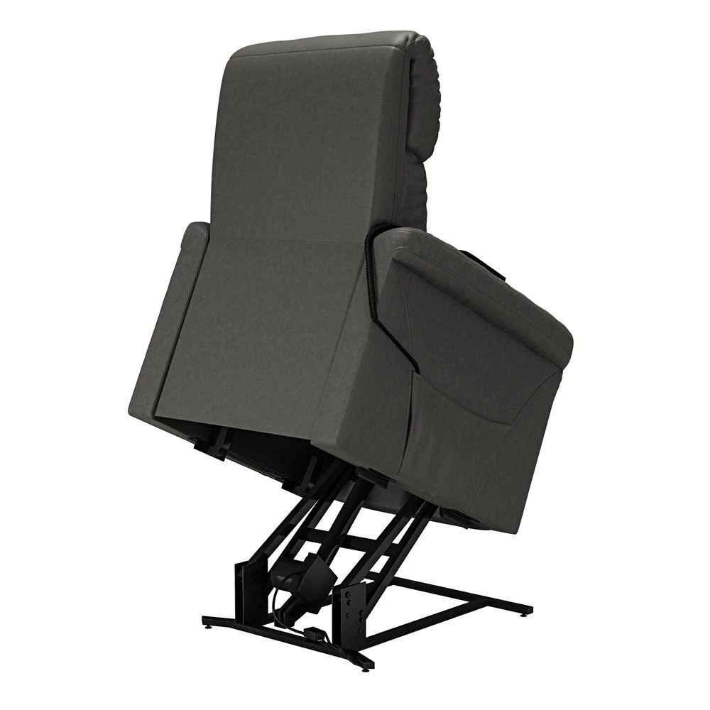 Modern Style in Slate Gray Suede-like Fabric with Round Arms Power Recline and Lift Chair by ProLounger 15 Modern Style in Slate Gray Suede-like Fabric with Round Arms Power Recline and Lift Chair by ProLounger - Image 13