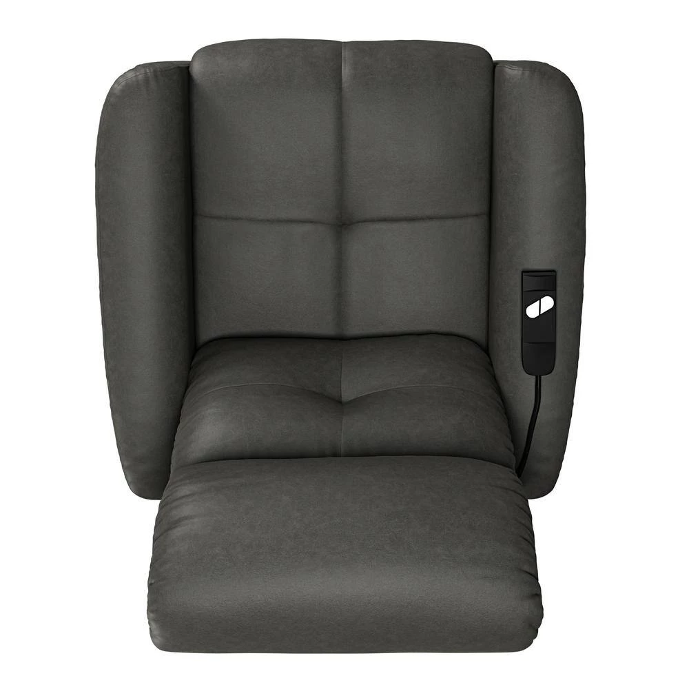 Modern Style in Slate Gray Suede-like Fabric with Round Arms Power Recline and Lift Chair by ProLounger 6 Modern Style in Slate Gray Suede-like Fabric with Round Arms Power Recline and Lift Chair by ProLounger - Image 4