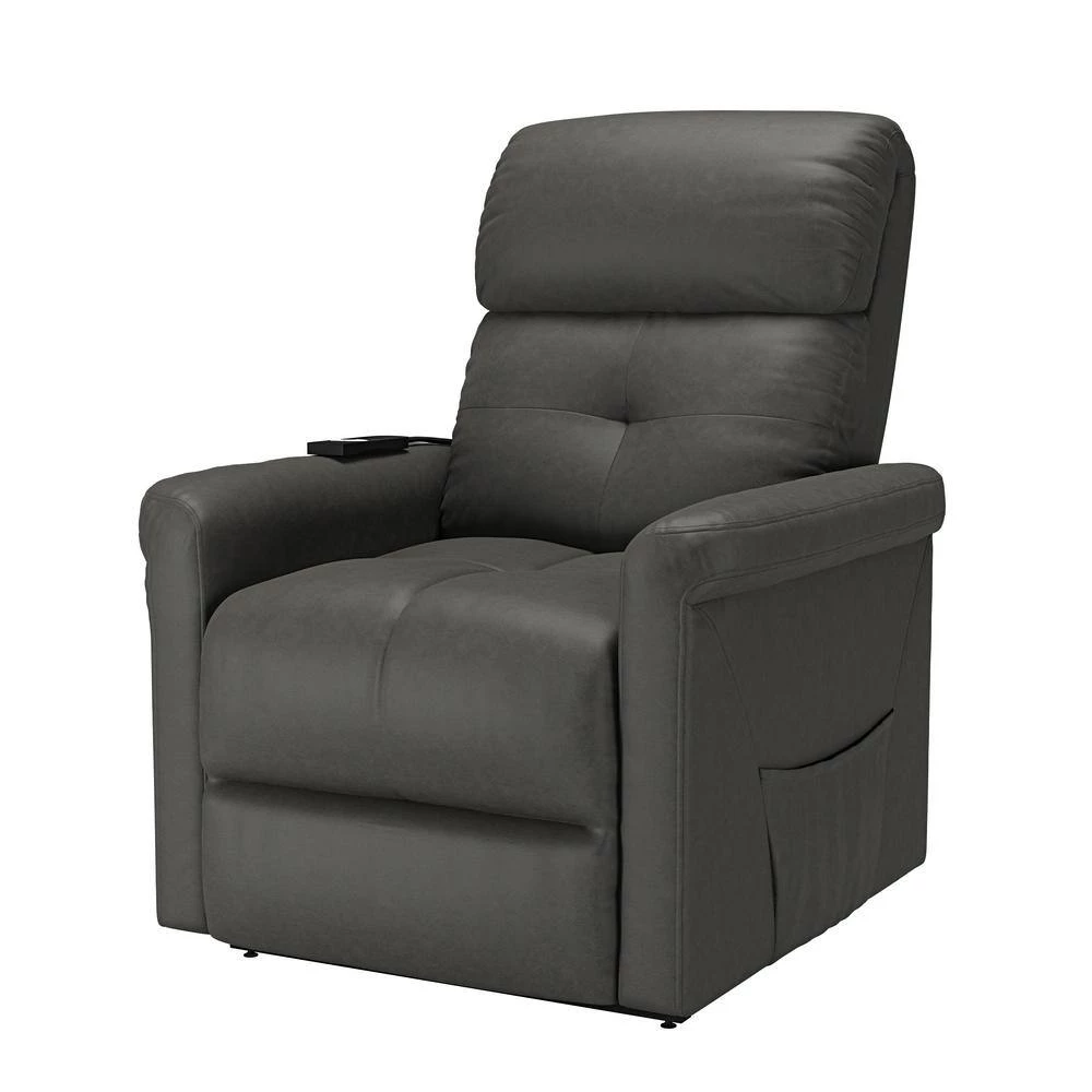 Modern Style in Slate Gray Suede-like Fabric with Round Arms Power Recline and Lift Chair by ProLounger 14 Modern Style in Slate Gray Suede-like Fabric with Round Arms Power Recline and Lift Chair by ProLounger - Image 12