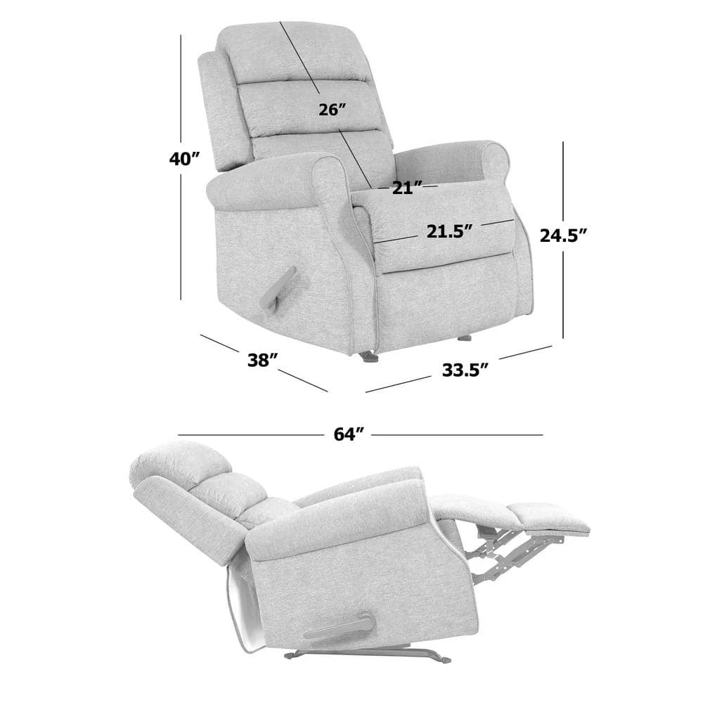 Slate Gray Suede-like Nubuck Fabric Rocker Recliner Chair by ProLounger 12 Slate Gray Suede-like Nubuck Fabric Rocker Recliner Chair by ProLounger - Image 10