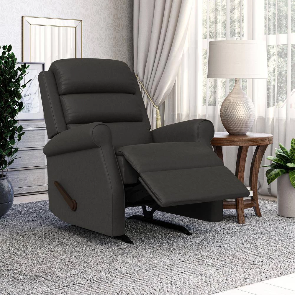 Slate Gray Suede-like Nubuck Fabric Rocker Recliner Chair by ProLounger 16 Slate Gray Suede-like Nubuck Fabric Rocker Recliner Chair by ProLounger - Image 14