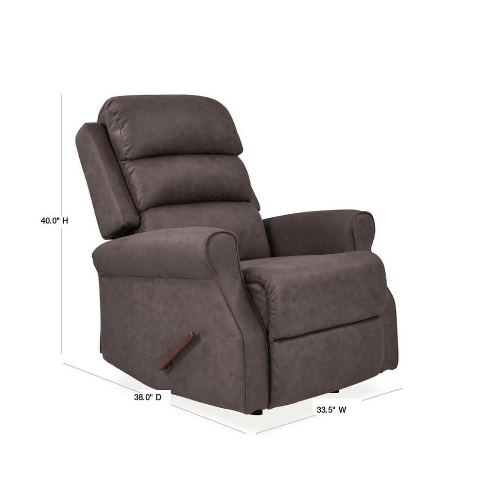 Slate Gray Suede-like Nubuck Fabric Rocker Recliner Chair by ProLounger 5 Slate Gray Suede-like Nubuck Fabric Rocker Recliner Chair by ProLounger - Image 3