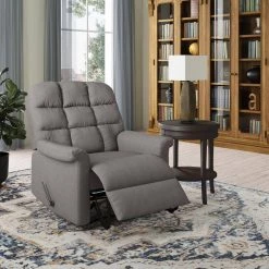 Gray Velour Extra Large Wall Hugger Recliner by ProLounger -DealsProLounger Store smoke gray prolounger recliners rcl63 cnf16 xwh 31 1000