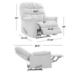 Gray Velour Extra Large Wall Hugger Recliner by ProLounger -DealsProLounger Store smoke gray prolounger recliners rcl63 cnf16 xwh 76 1000