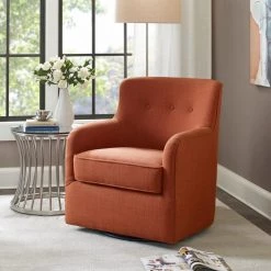 Jayne Spice Button Tufed Back Swivel Chair by Madison Park -DealsProLounger Store spice madison park accent chairs mp103 0237 31 1000
