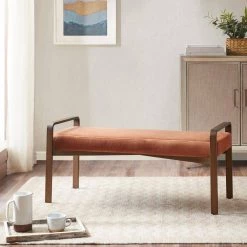 Hendrick Spice Mid-Century Accent Bench 19.25 in. H x 42.5 in. W x 16.5 in. D by Madison Park -DealsProLounger Store spice madison park dining benches mp105 1099 31 1000