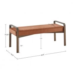 Hendrick Spice Mid-Century Accent Bench 19.25 in. H x 42.5 in. W x 16.5 in. D by Madison Park -DealsProLounger Store spice madison park dining benches mp105 1099 44 1000