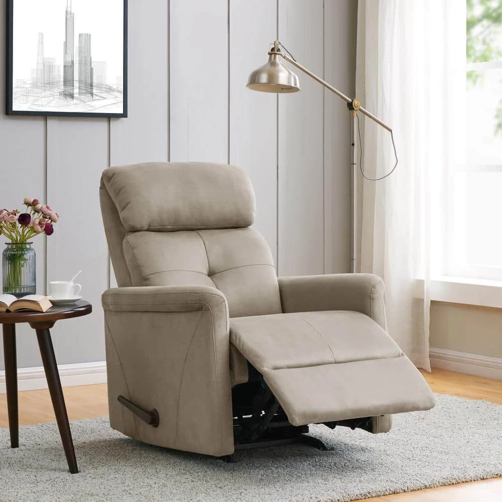 Rocker in Stone Nubuck Fabric Recliner Chair by ProLounger 16 Rocker in Stone Nubuck Fabric Recliner Chair by ProLounger - Image 14