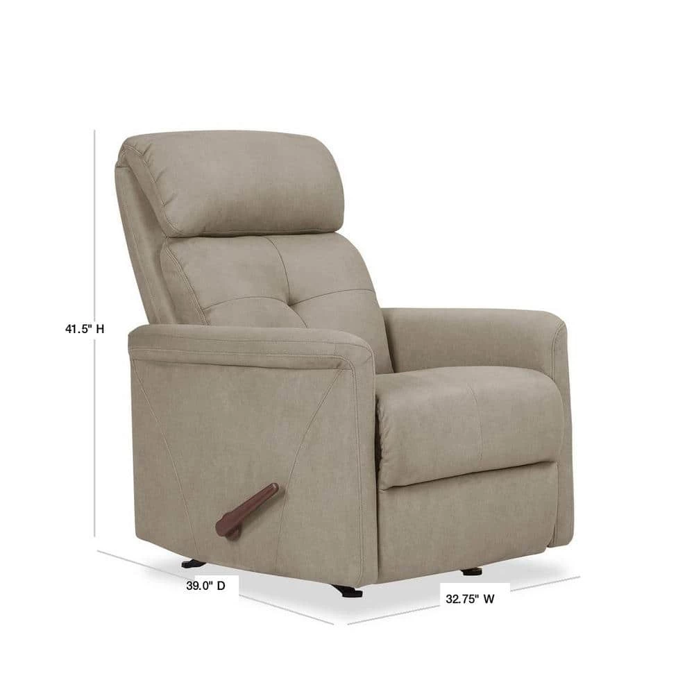 Rocker in Stone Nubuck Fabric Recliner Chair by ProLounger 5 Rocker in Stone Nubuck Fabric Recliner Chair by ProLounger - Image 3
