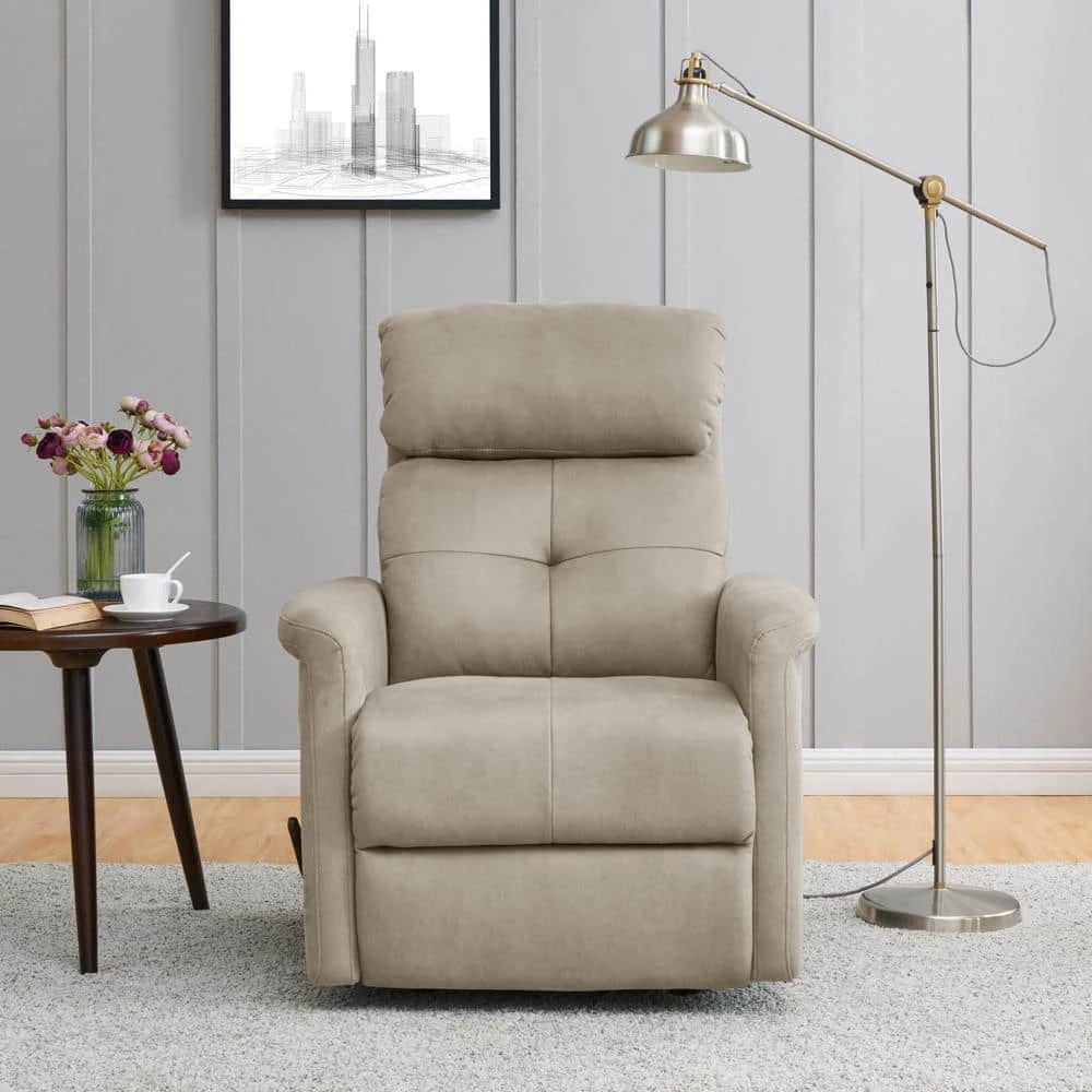 Rocker in Stone Nubuck Fabric Recliner Chair by ProLounger 10 Rocker in Stone Nubuck Fabric Recliner Chair by ProLounger - Image 8