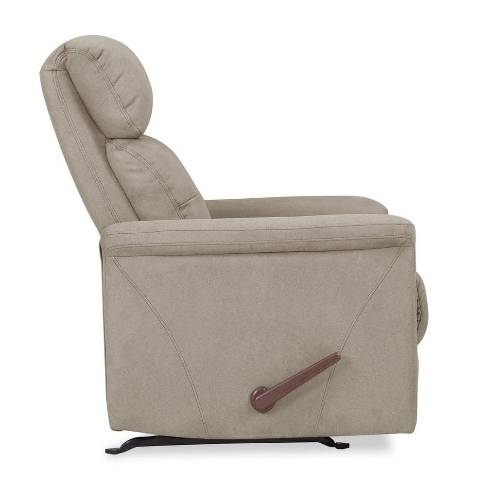 Rocker in Stone Nubuck Fabric Recliner Chair by ProLounger 4 Rocker in Stone Nubuck Fabric Recliner Chair by ProLounger - Image 2