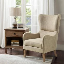 Leda Taupe Multi Swoop Wing Chair by Madison Park -DealsProLounger Store taupe multi madison park accent chairs mp100 0982 31 1000