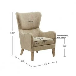 Leda Taupe Multi Swoop Wing Chair by Madison Park -DealsProLounger Store taupe multi madison park accent chairs mp100 0982 44 1000