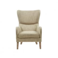 Leda Taupe Multi Swoop Wing Chair by Madison Park
