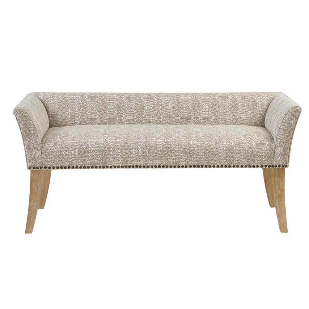 Antonio Taupe Multi Flared Arms Accent Bench 23"H x 49.5"W x 19.25"D by Madison Park 3 Antonio Taupe Multi Flared Arms Accent Bench 23"H x 49.5"W x 19.25"D by Madison Park