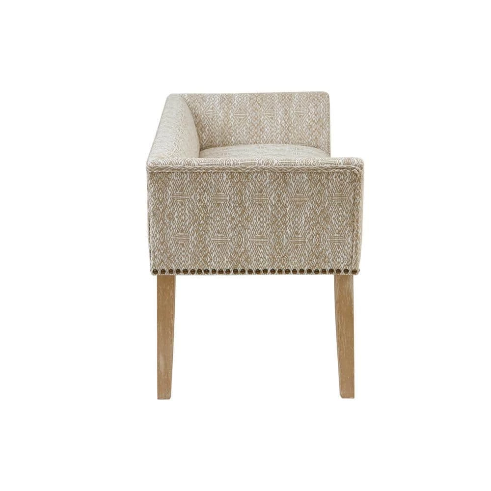Antonio Taupe Multi Flared Arms Accent Bench 23"H x 49.5"W x 19.25"D by Madison Park 5 Antonio Taupe Multi Flared Arms Accent Bench 23"H x 49.5"W x 19.25"D by Madison Park - Image 3