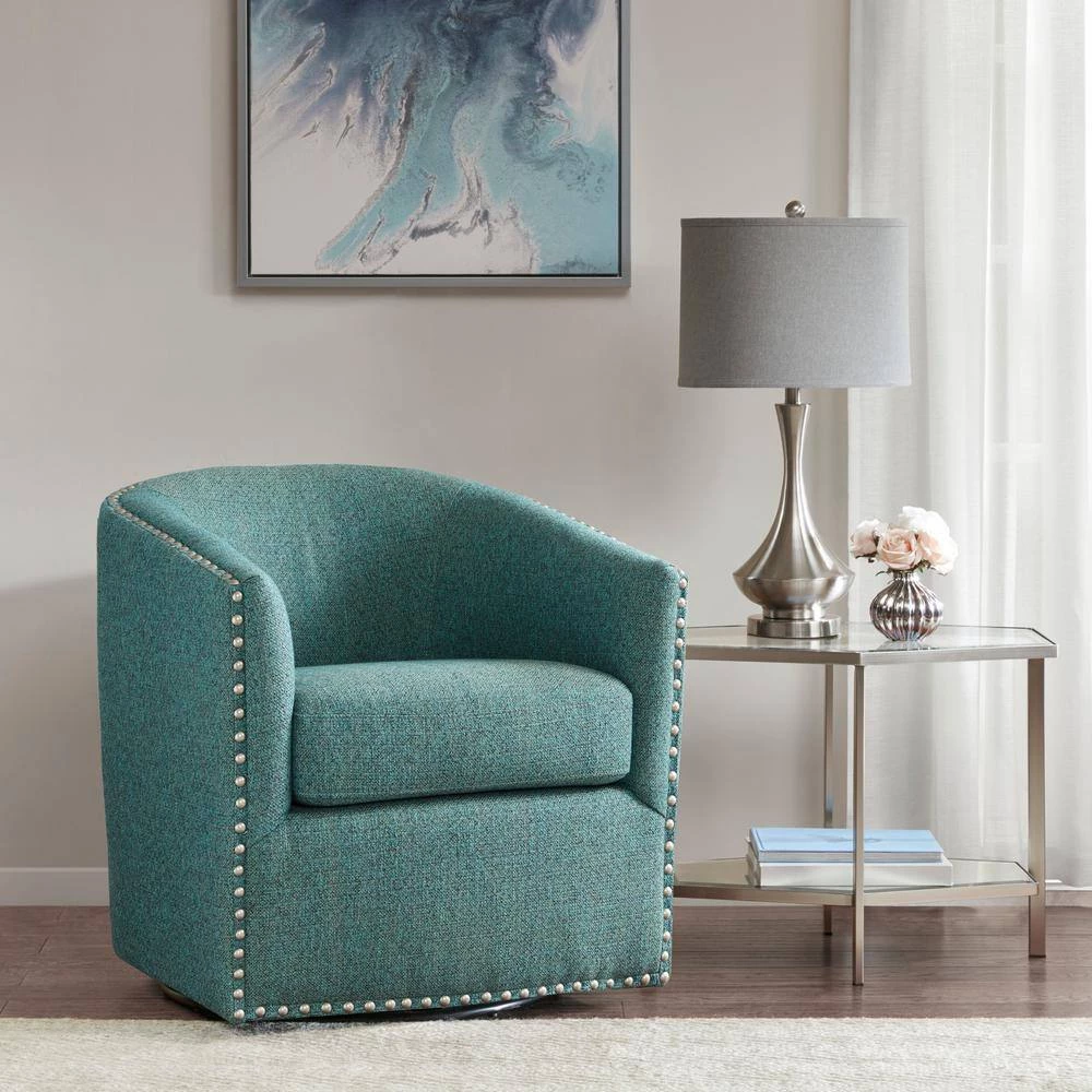 Memo Teal Multi 360° Swivel Chair by Madison Park 9 Memo Teal Multi 360° Swivel Chair by Madison Park - Image 7