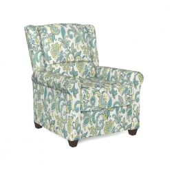 Round Arm Turquoise Green Multi-Floral Garden Inspired Print Fabric Push Back Recliner by ProLounger -DealsProLounger Store turquoise green multi floral garden inspired print prolounger recliners a193245 1f 1000