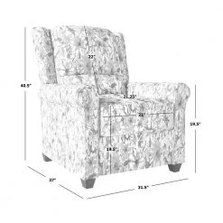 Round Arm Turquoise Green Multi-Floral Garden Inspired Print Fabric Push Back Recliner by ProLounger -DealsProLounger Store turquoise green multi floral garden inspired print prolounger recliners a193245 44 1000