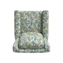 Round Arm Turquoise Green Multi-Floral Garden Inspired Print Fabric Push Back Recliner by ProLounger -DealsProLounger Store turquoise green multi floral garden inspired print prolounger recliners a193245 a0 1000