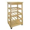 32 in. Wooden Wine Rack With Wheels by ORE International 1 32 in. Wooden Wine Rack With Wheels by ORE International -DealsProLounger Store unfinished ore international bar carts f 2002b 64 1000