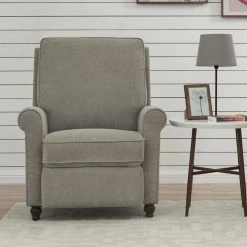 Warm Gray Chenille Fabric Push Back Recliner Chair by ProLounger -DealsProLounger Store warm gray chenille prolounger recliners a187107 c3 1000