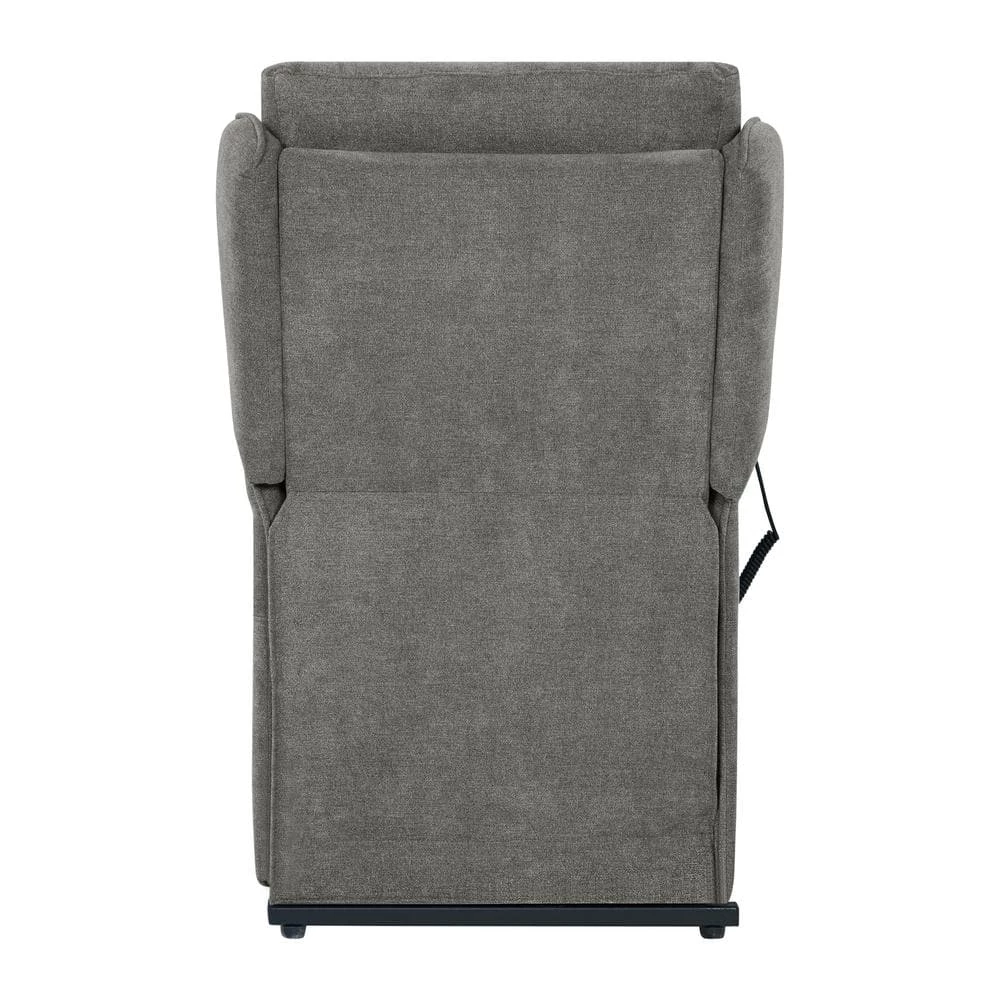 Classic Warm Gray Chenille Power Recline and Lift Wingback Chair by ProLounger 7 Classic Warm Gray Chenille Power Recline and Lift Wingback Chair by ProLounger - Image 5