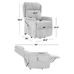 Classic Warm Gray Chenille Power Recline and Lift Wingback Chair by ProLounger 26 Classic Warm Gray Chenille Power Recline and Lift Wingback Chair by ProLounger -DealsProLounger Store warm gray prolounger recliners a138147 76 1000