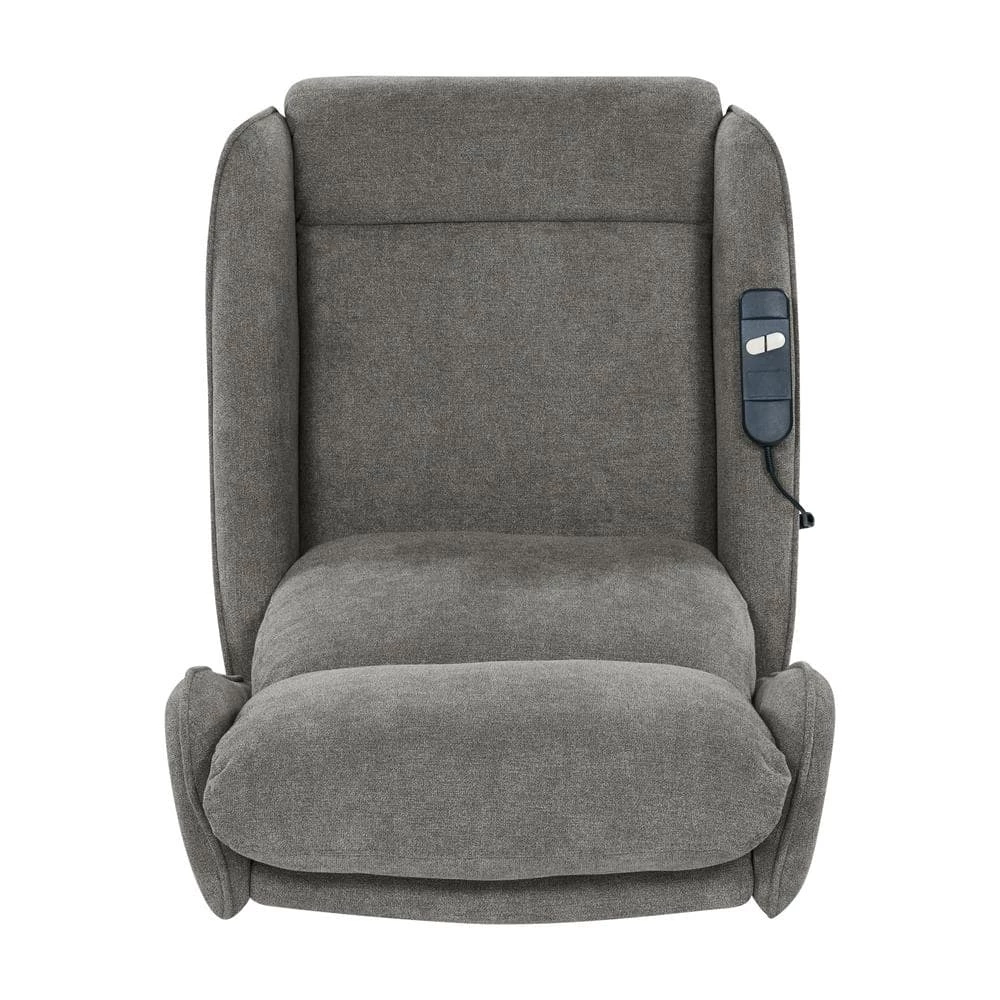 Classic Warm Gray Chenille Power Recline and Lift Wingback Chair by ProLounger 6 Classic Warm Gray Chenille Power Recline and Lift Wingback Chair by ProLounger - Image 4