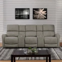 Warm Gray Chenille Recliner Sofa with Storage Console and USB Ports (3-Seat) by ProLounger -DealsProLounger Store warm gray prolounger sofas couches rcl53 brm16 3sc 31 1000