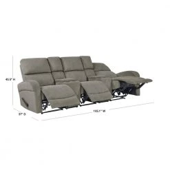 Warm Gray Chenille Recliner Sofa with Storage Console and USB Ports (3-Seat) by ProLounger -DealsProLounger Store warm gray prolounger sofas couches rcl53 brm16 3sc 40 1000