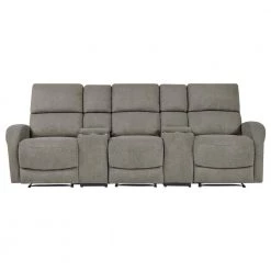 Warm Gray Chenille Recliner Sofa with Storage Console and USB Ports (3-Seat) by ProLounger -DealsProLounger Store warm gray prolounger sofas couches rcl53 brm16 3sc 4f 1000