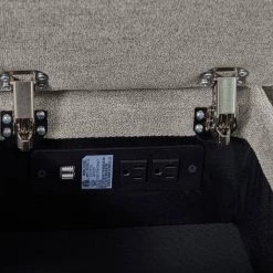 Warm Gray Chenille Recliner Sofa with Storage Console and USB Ports (3-Seat) by ProLounger -DealsProLounger Store warm gray prolounger sofas couches rcl53 brm16 3sc 76 1000